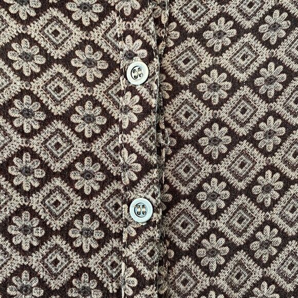 easel lace trimmed simple print dress with elbow sleeves size medium - Picture 4 of 11